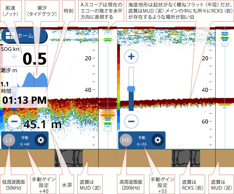 アマダイを追う vol.7 GPS魚探映像