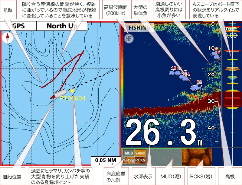 ヒラマサを追う vol.3 GPS魚探映像