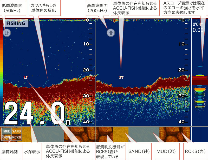 カワハギを追う vol.6 GPS魚探映像