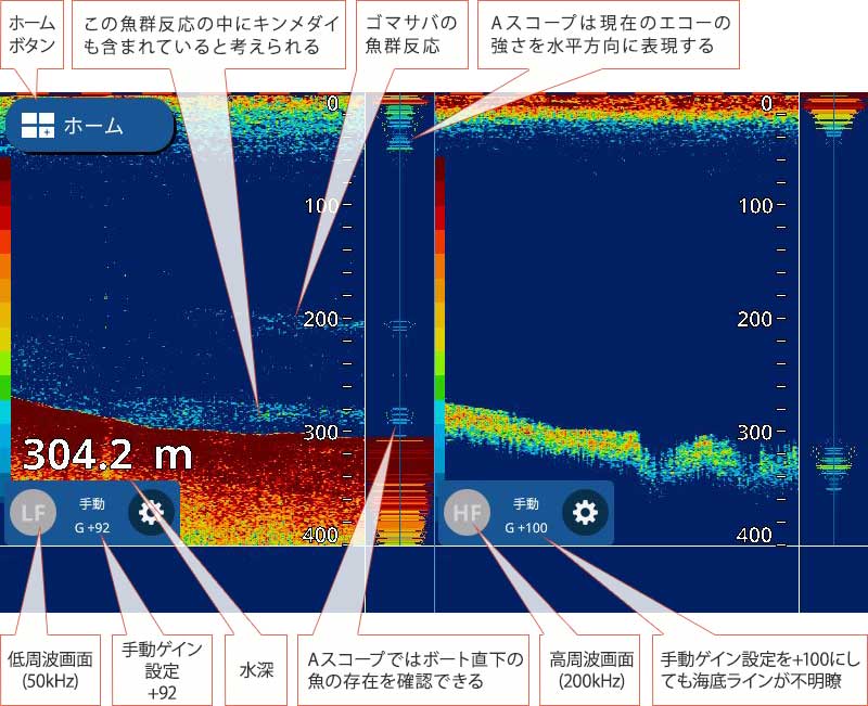  GPS魚探映像：キンメダイを追う