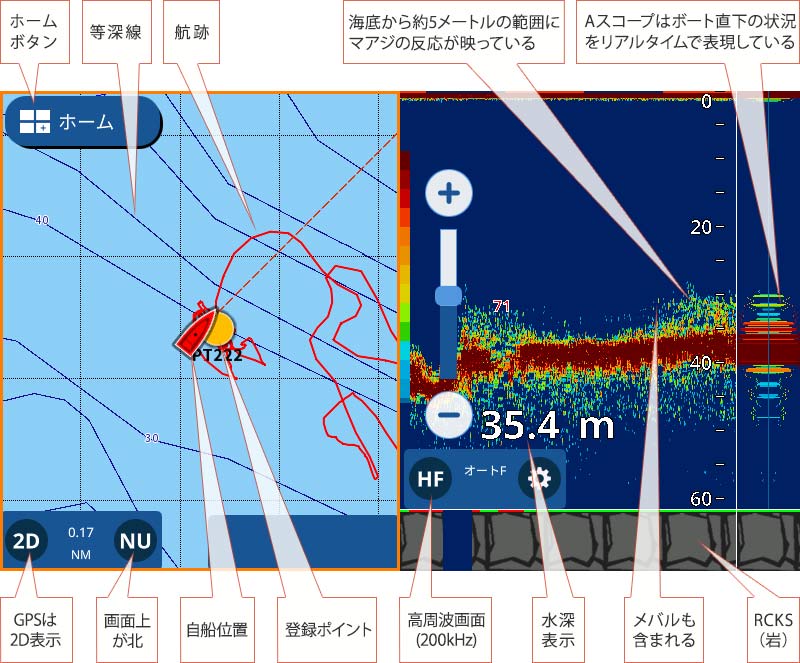 マアジを追う vol.9 魚探映像