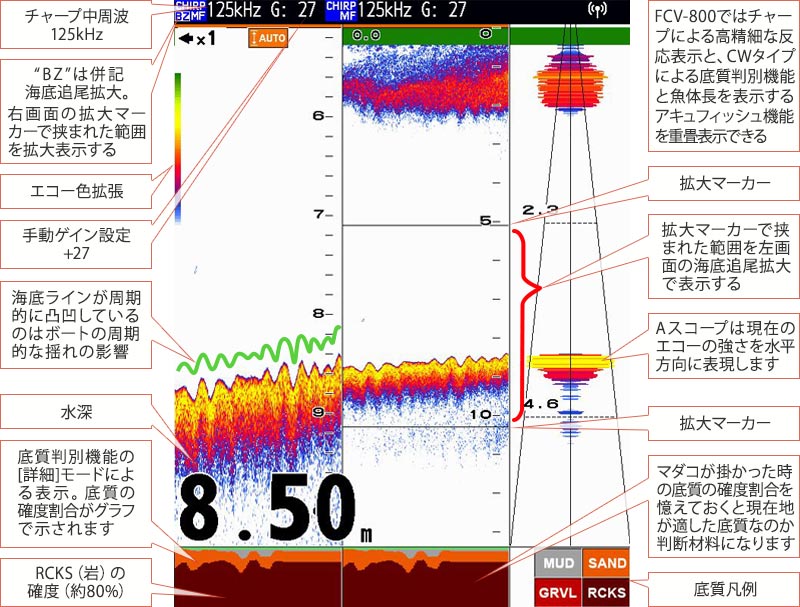 マダコを追う GPS魚探映像
