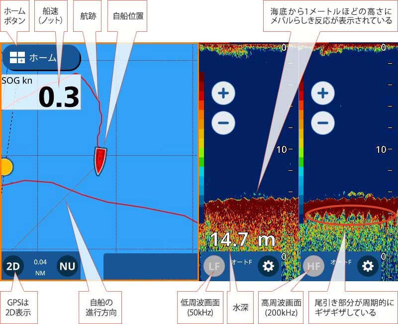 メバルを追う vol.8 GPS魚探映像