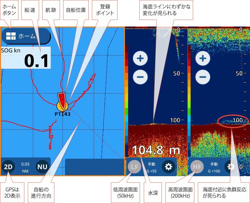 オニカサゴを追う vol.4 魚探映像